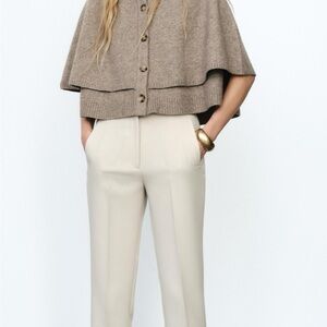 Zara Cream High-Waisted Trousers